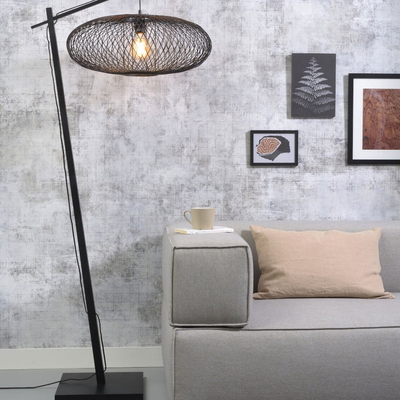 Dimensions Lampadaire liseuse Cango noir 60 cm E27