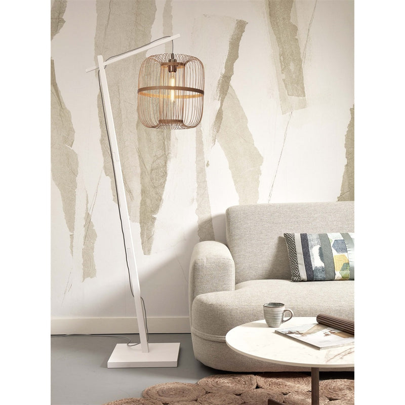 Dimensions Lámpara de pie de lectura Hokkaido pantalla natural 38 cm E27