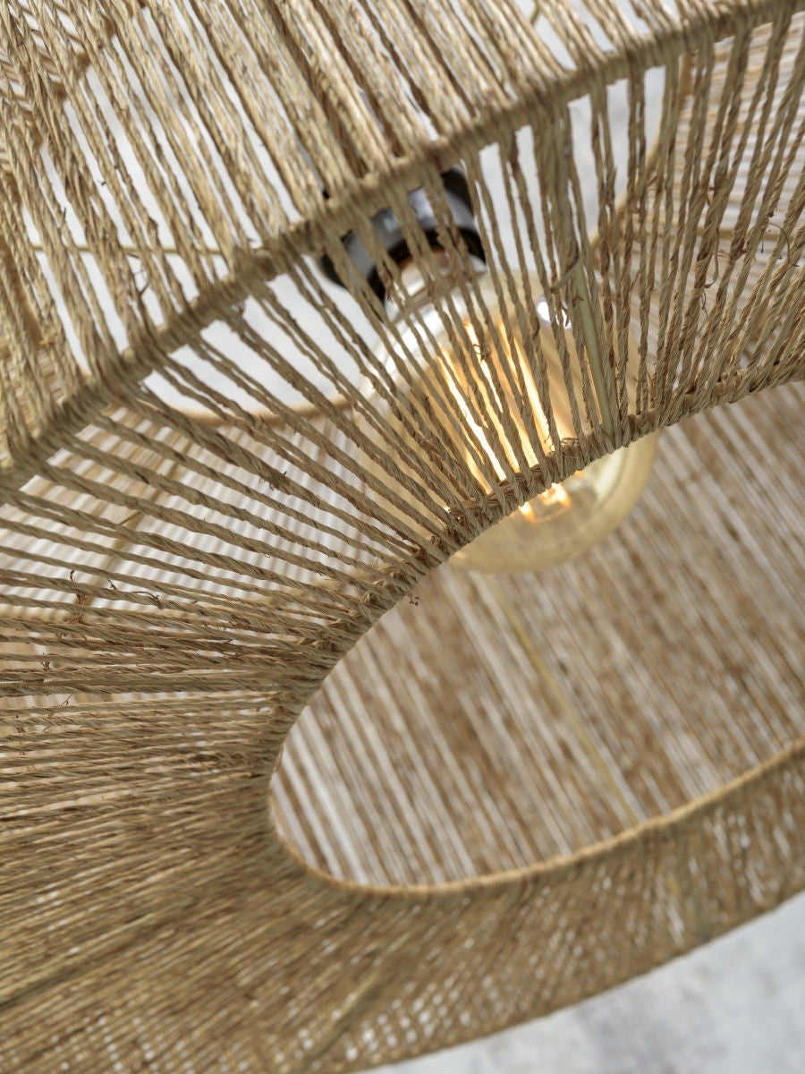Lampadaire liseuse Iguazu bras noir jute naturel 50 cm E27, vue 5