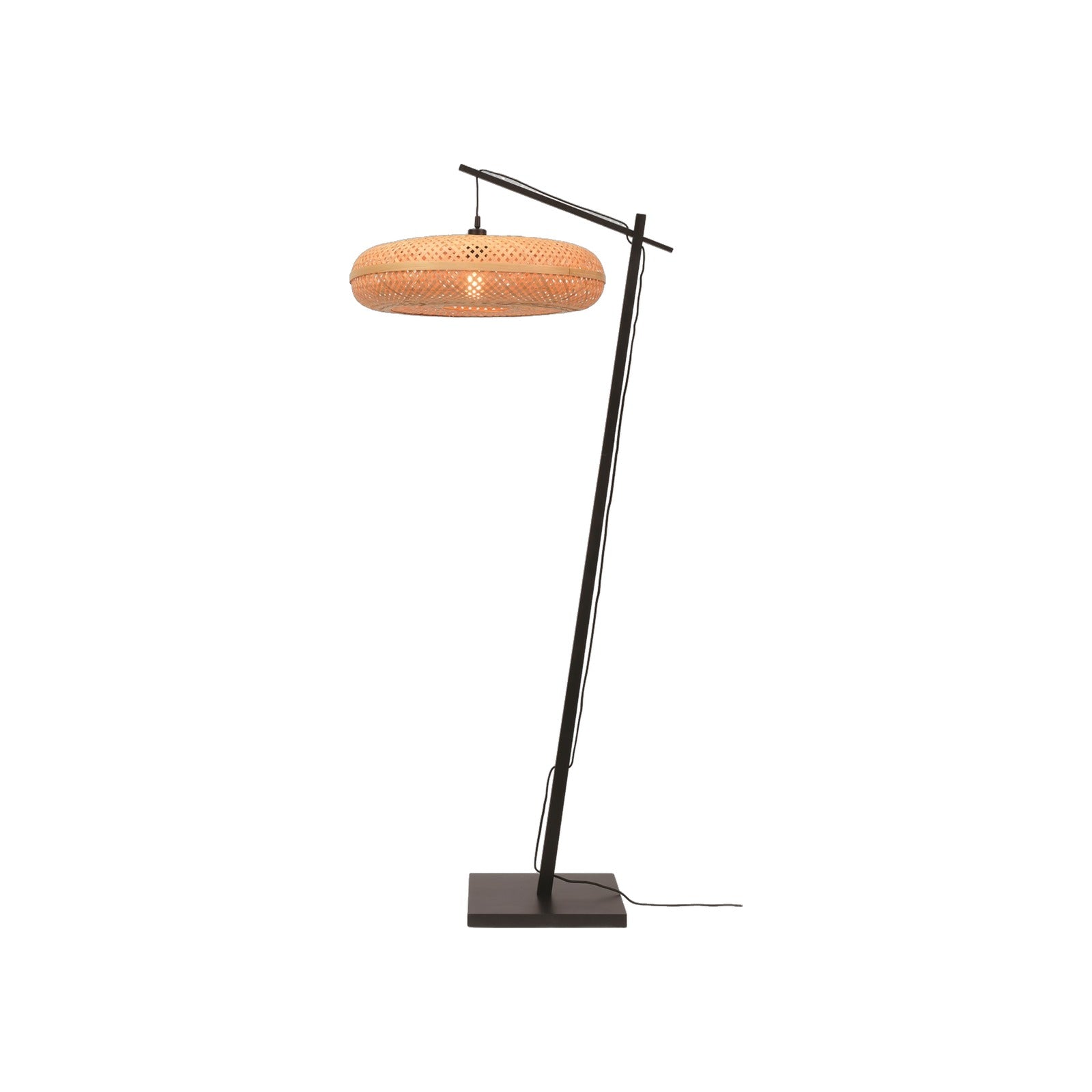 Lampadaire liseuse Palawan bras noir 60 cm E27