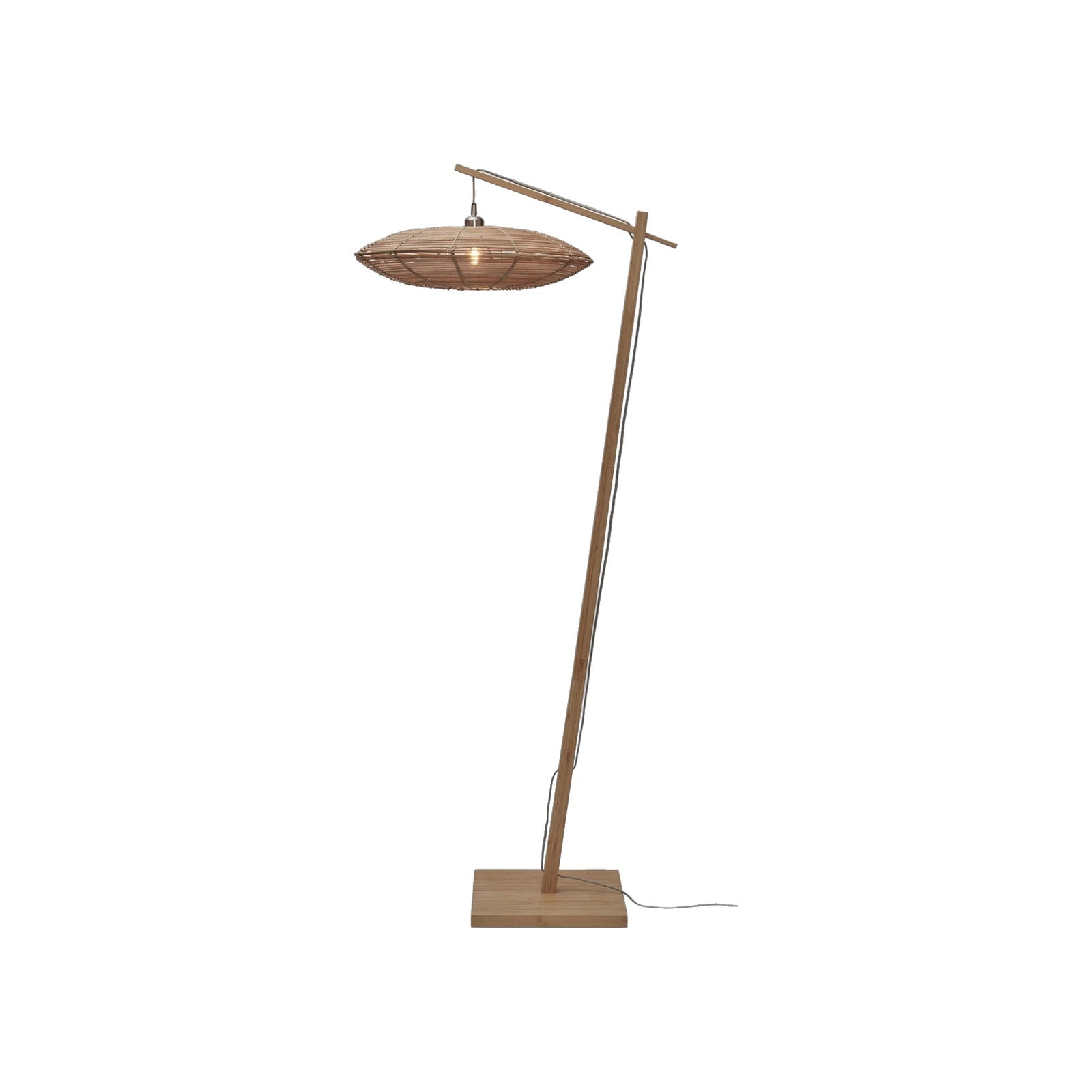 Lampadaire liseuse Tanami rotin naturel 55 cm E27