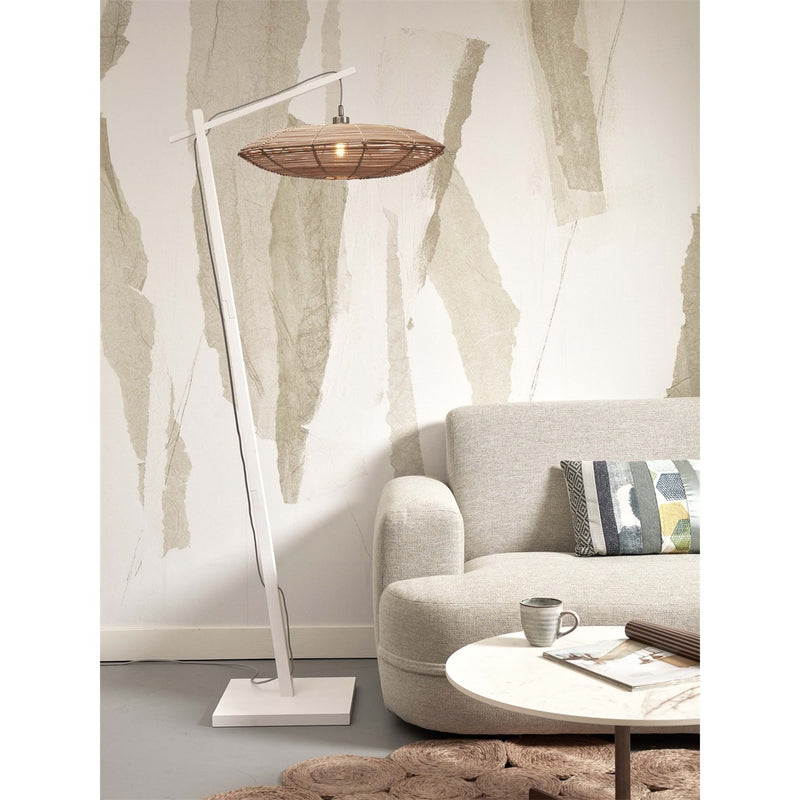 Dimensions Lampadaire liseuse Tanami rotin blanc 55 cm E27