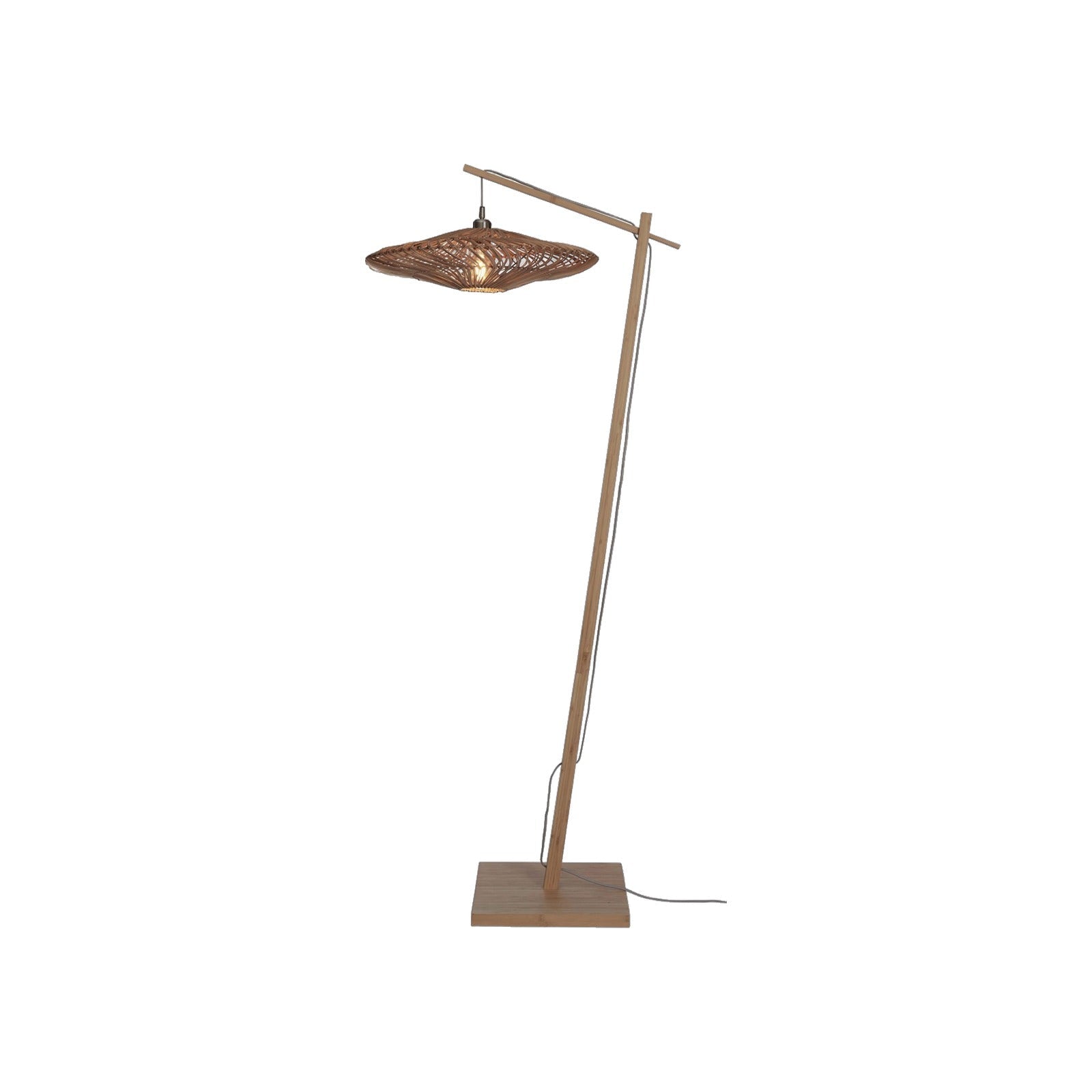 Lampadaire liseuse Zanzibar rotin naturel 55 cm E27