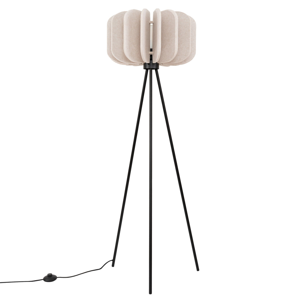 Lampadaire Mula 45 trépied feutre beige E27