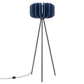 Lampadaire Mula 45 trépied feutre bleu marine E27
