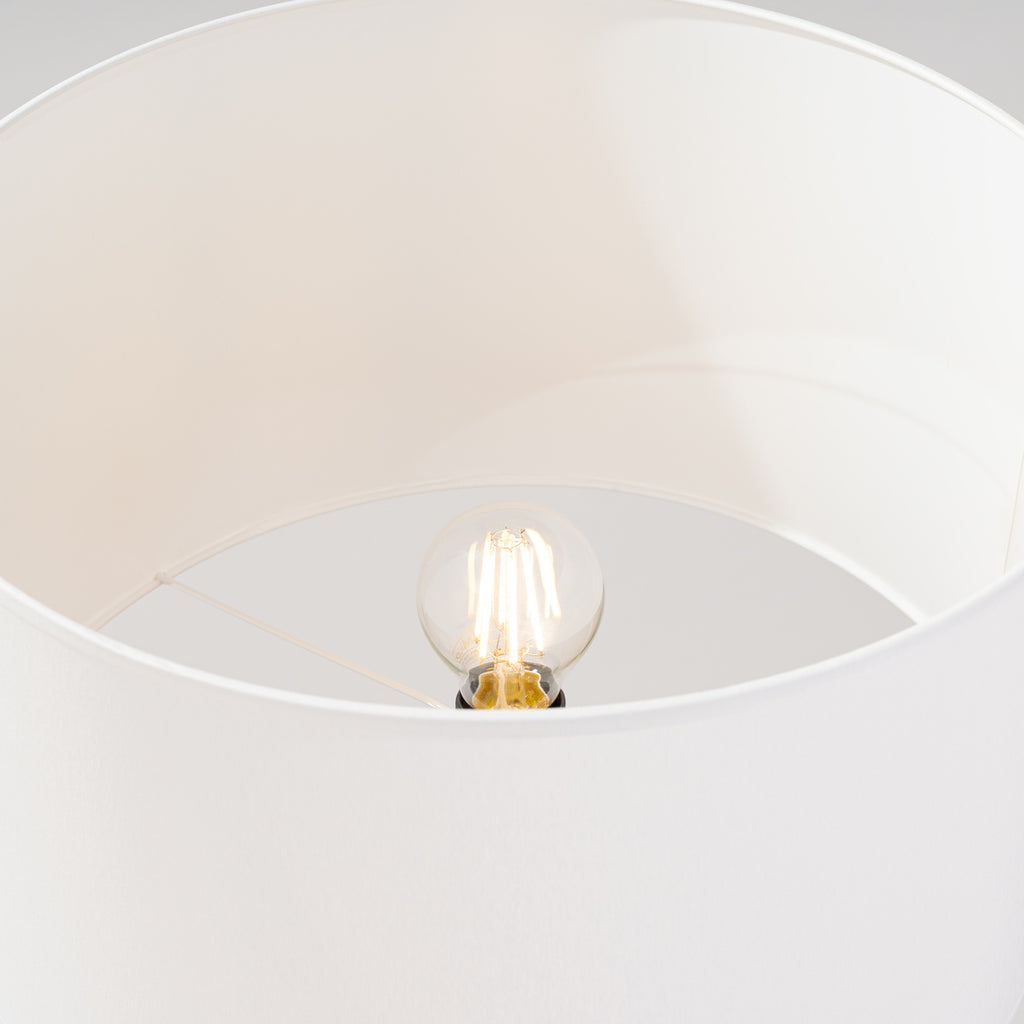 Lampadaire Natt trépied bois blanc E27, détail