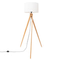 Lampadaire Natt trépied bois blanc E27