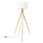 Lampadaire Natt trépied bois blanc E27