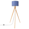 Lampadaire Natt trépied bois bleu marine E27