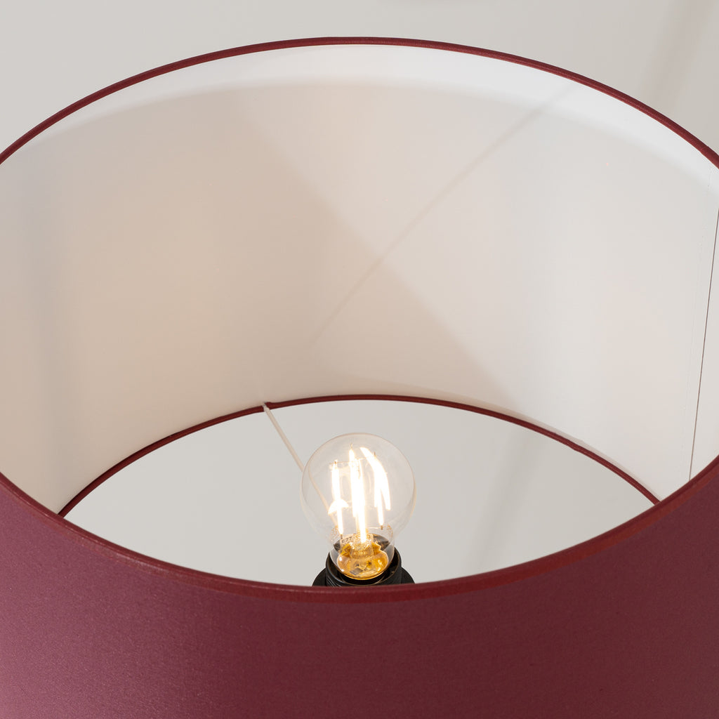 Lampadaire Natt trépied bois bordeaux E27, détail