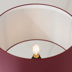 Lampadaire Natt trépied bois bordeaux E27, détail