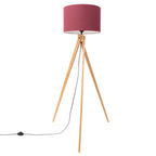 Lampadaire Natt trépied bois bordeaux E27