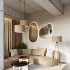 Lampadaire Nevia trépied beige E27, ambiance chaleureuse