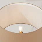 Lampadaire Nevia trépied beige E27, détail de l'abat-jour