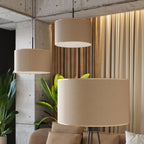 Lampadaire Nevia trépied beige E27 en situation