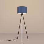 Lampadaire Nevia trépied bleu marine E27, en éclairage