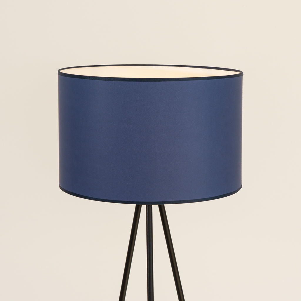 Lampadaire Nevia trépied bleu marine E27, gros plan