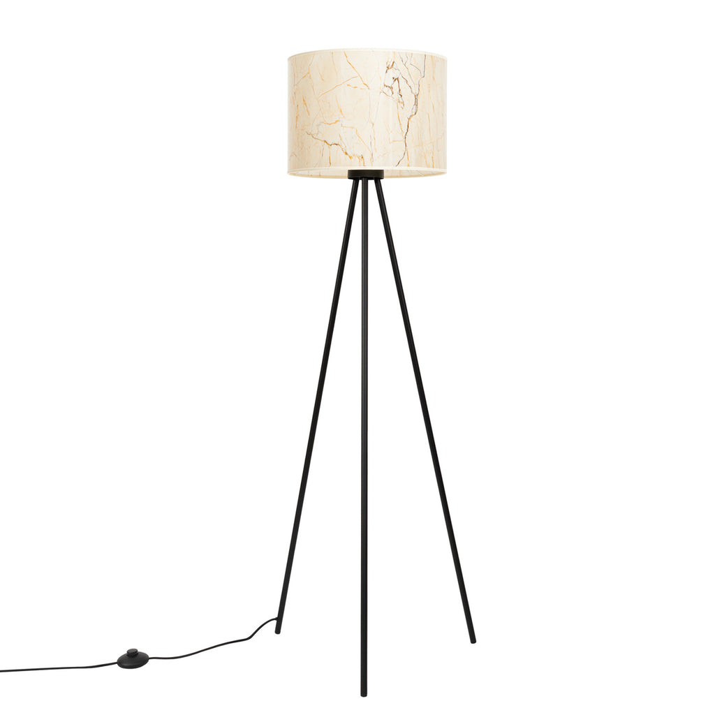 Lampadaire Nevia trépied effet marbre E27