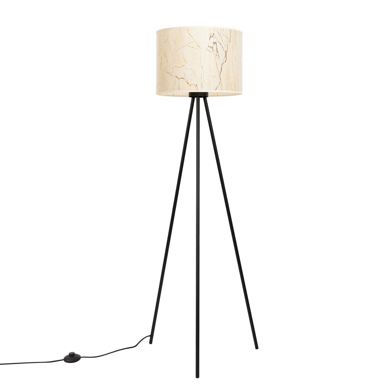 Lampadaire Nevia trépied effet marbre E27