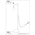 Lampadaire Nox cône acier beige E14, vue 11
