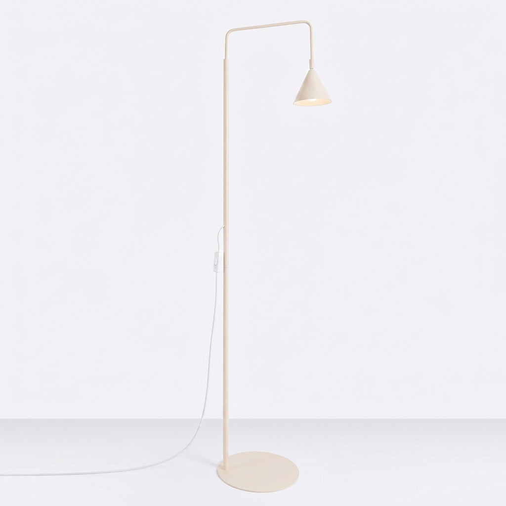 Lampadaire Nox cône acier beige E14, vue 2