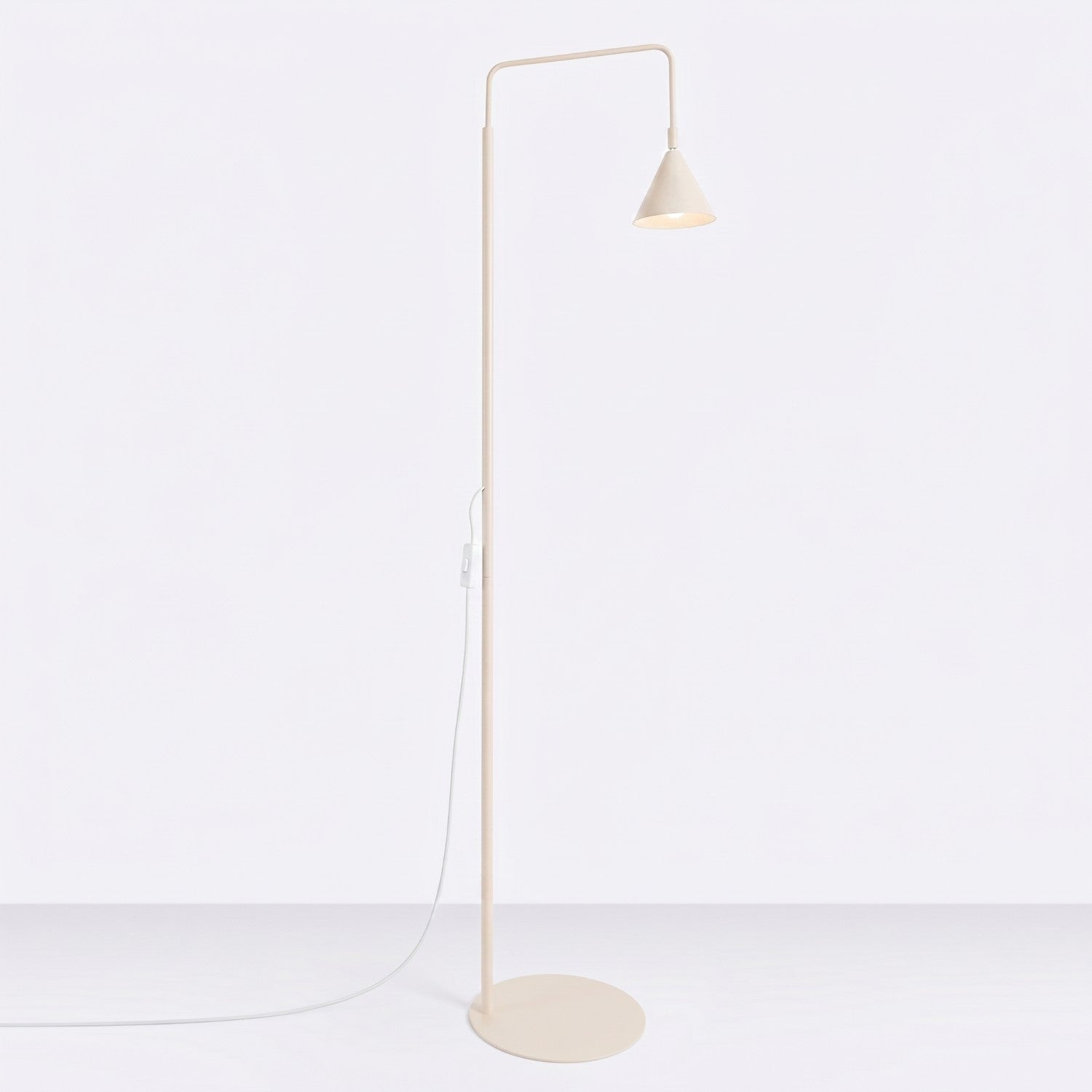 Lampadaire Nox cône acier beige E14, vue 2