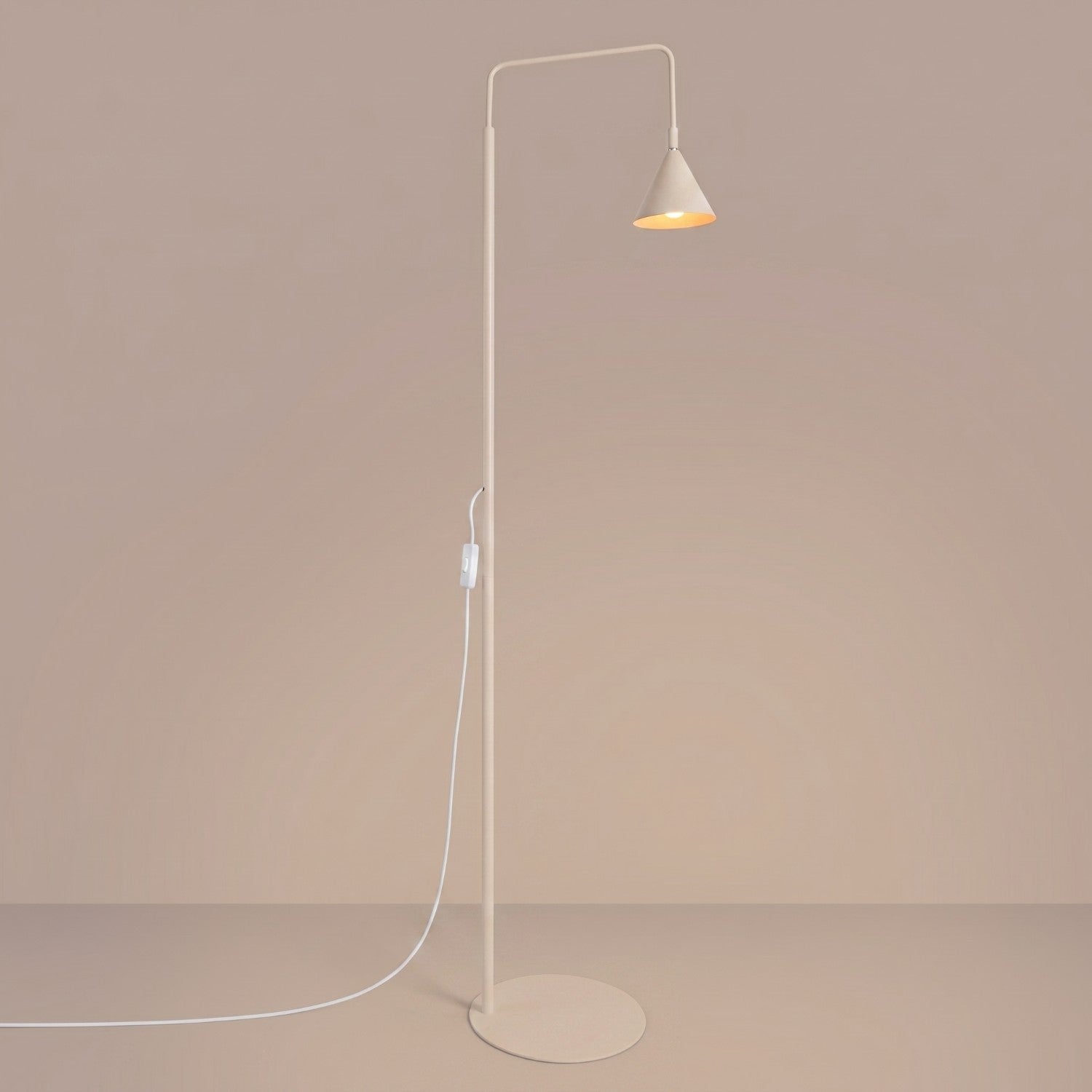Lampadaire Nox cône acier beige E14, vue 3