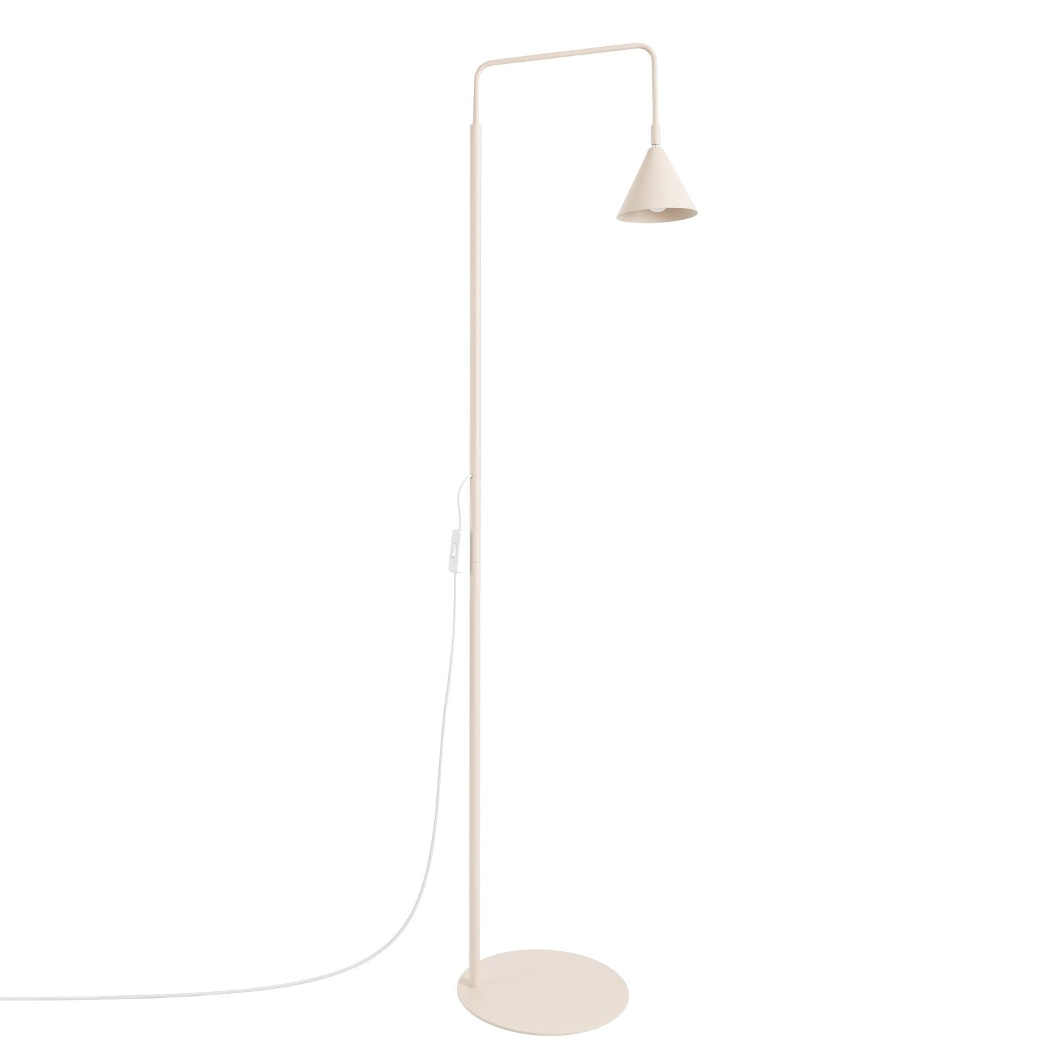 Lampadaire Nox cône acier beige E14