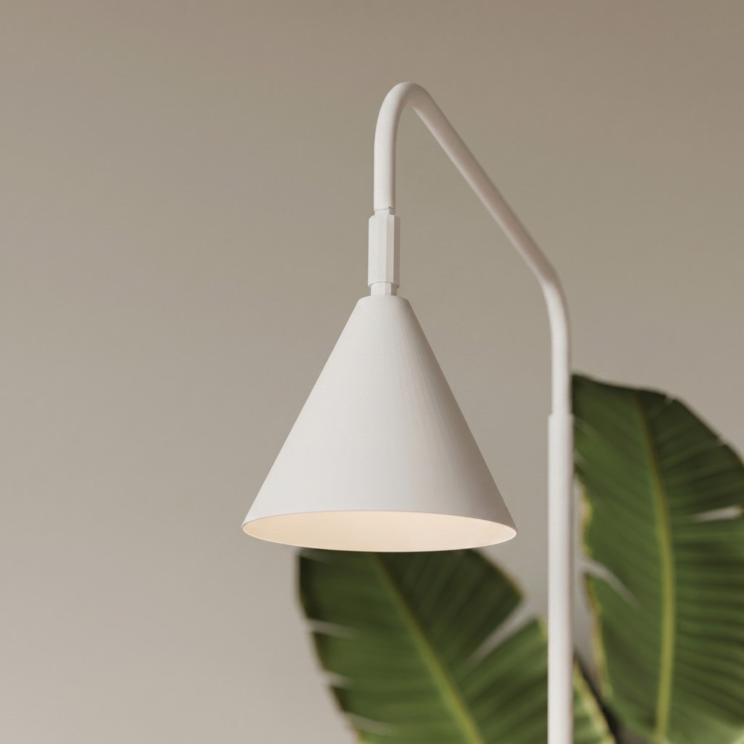 Lampadaire Nox cône acier blanc E14, vue 15
