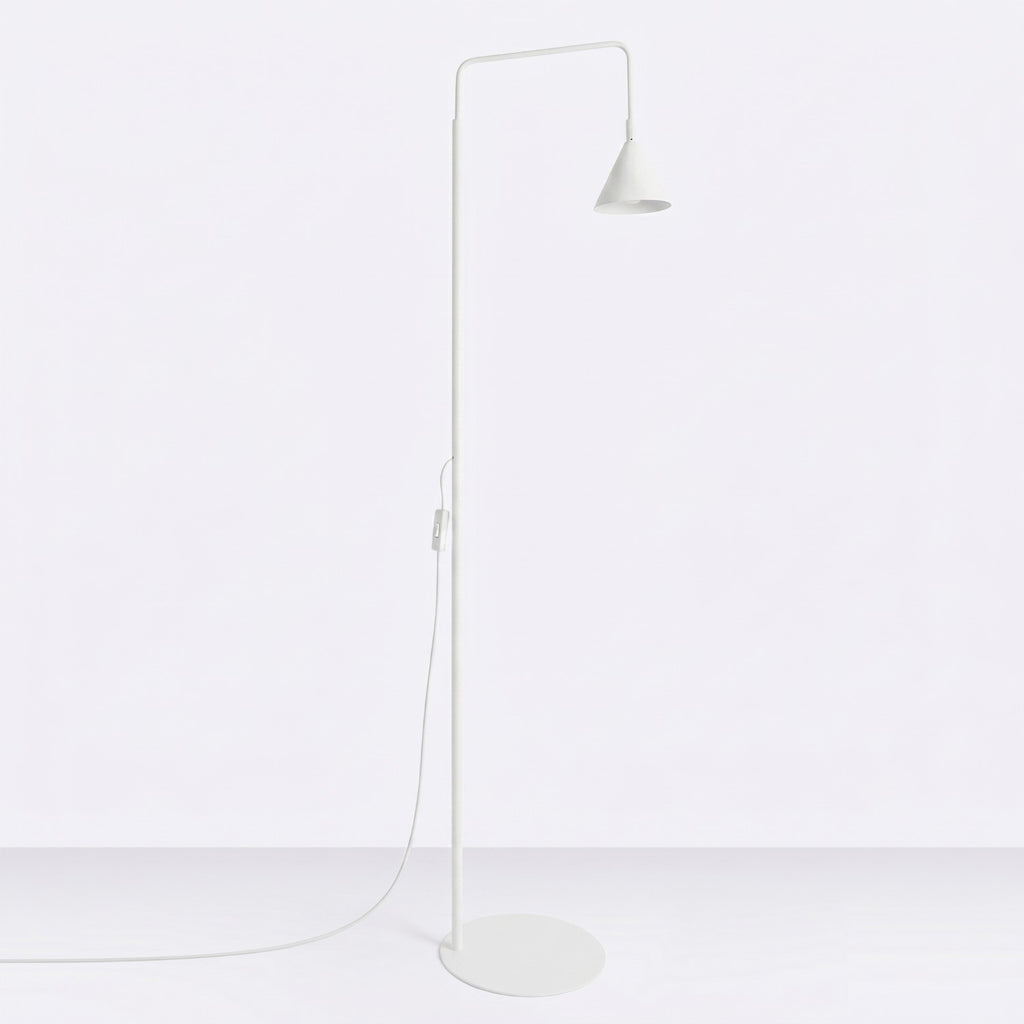 Lampadaire Nox cône acier blanc E14, vue 2