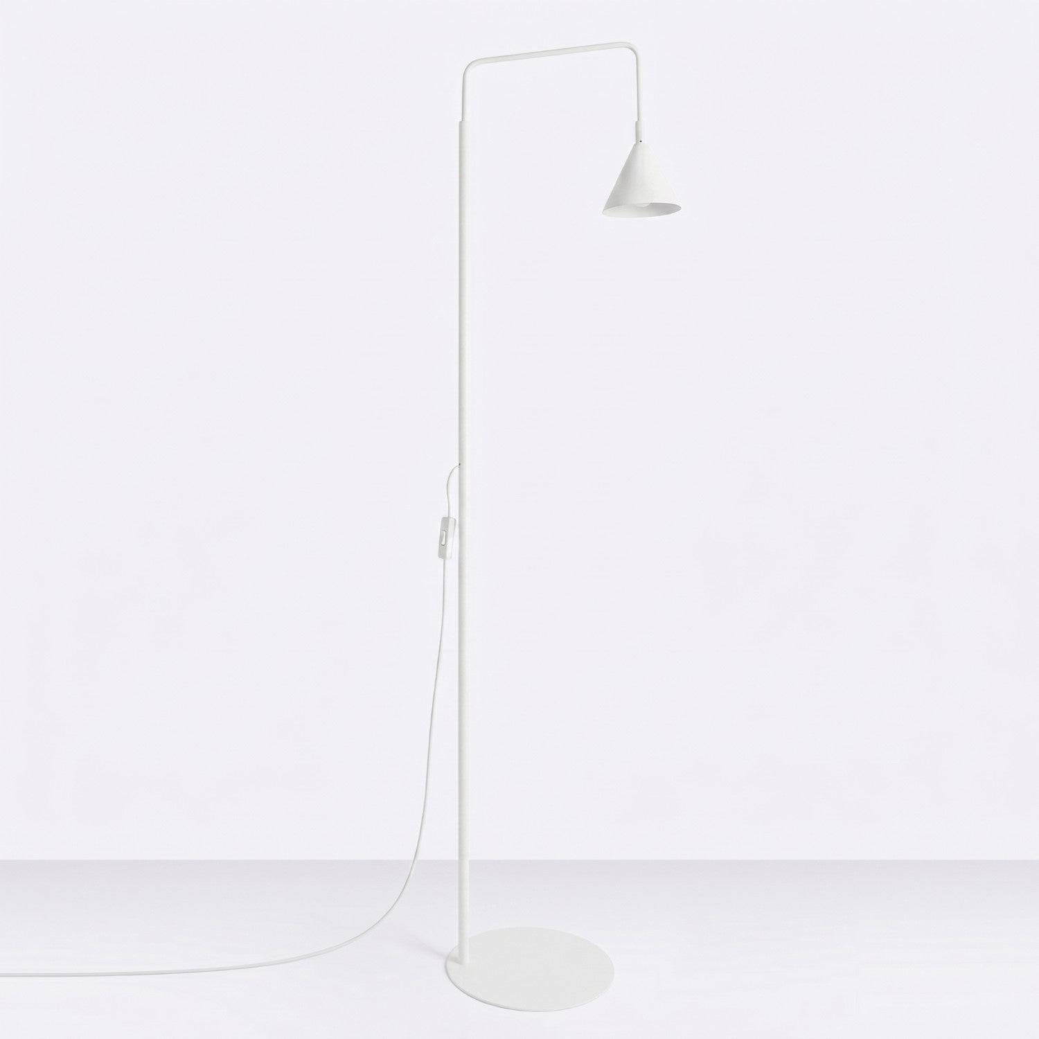 Lampadaire Nox cône acier blanc E14, vue 2