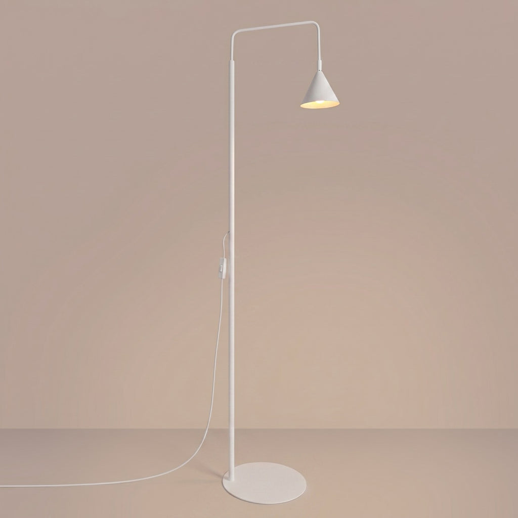 Lampadaire Nox cône acier blanc E14, vue 3