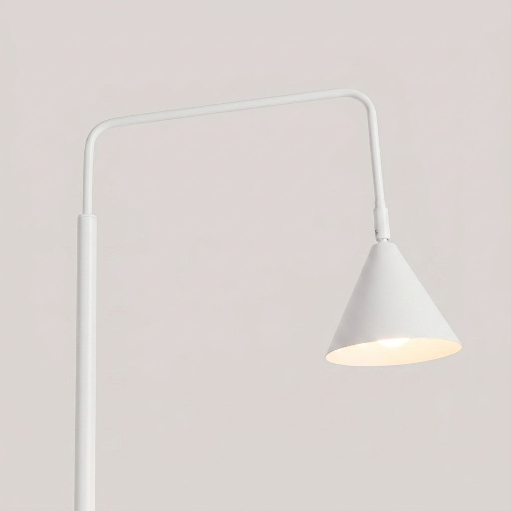 Lampadaire Nox cône acier blanc E14, vue 4