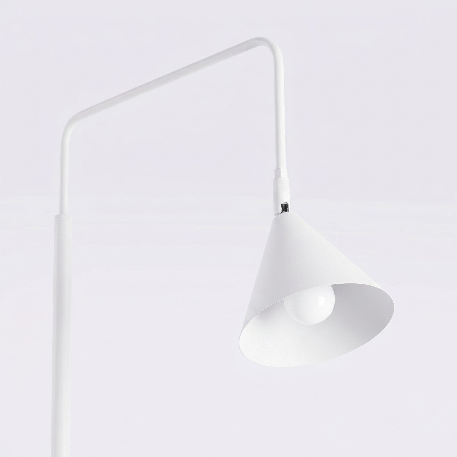 Lampadaire Nox cône acier blanc E14, vue 5