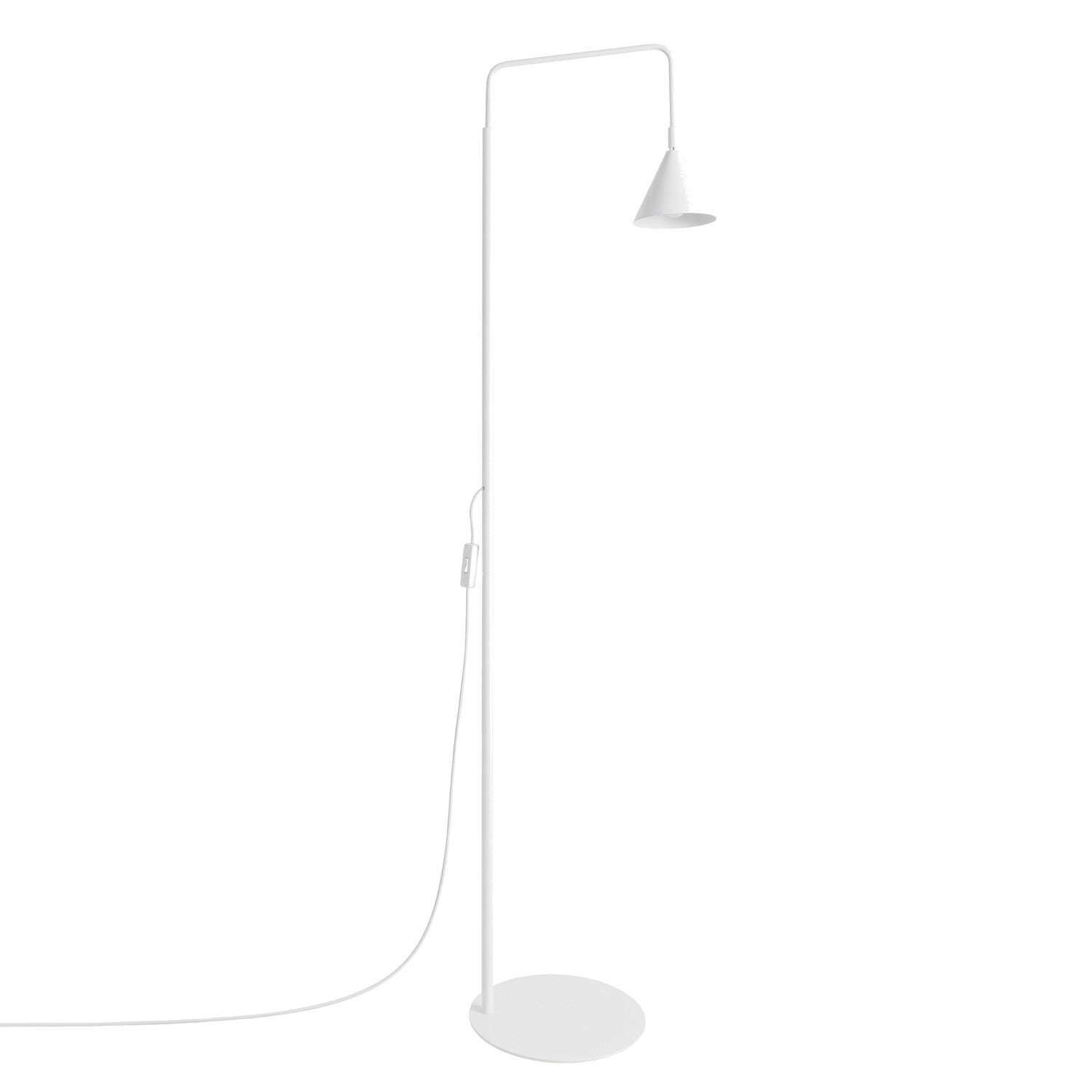 Lampadaire Nox cône acier blanc E14