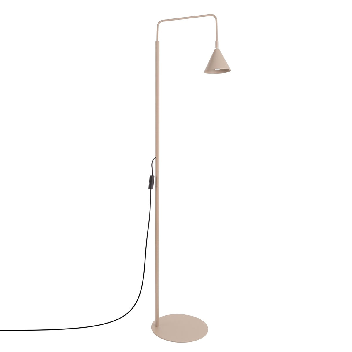 Lampadaire Nox cône acier E14, finition laque taupe