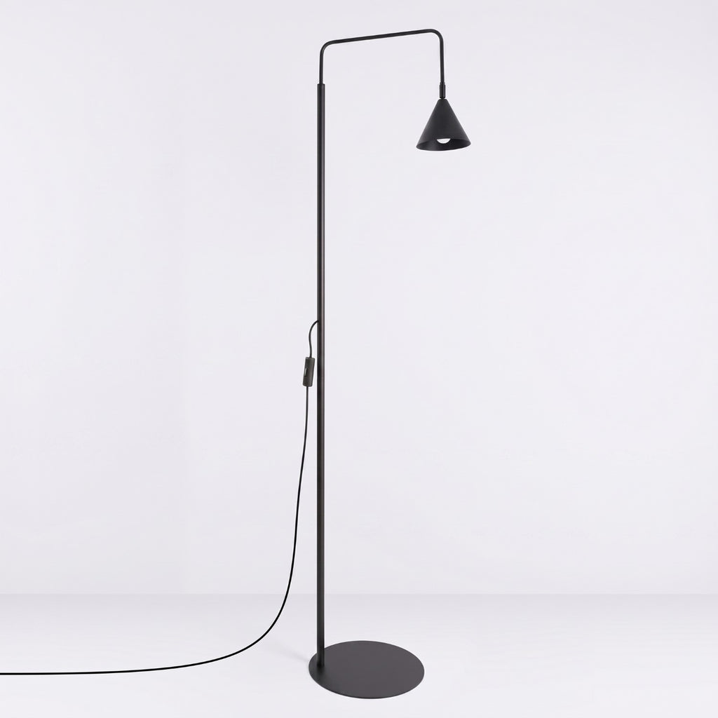 Lampadaire Nox cône acier noir E14, vue 2