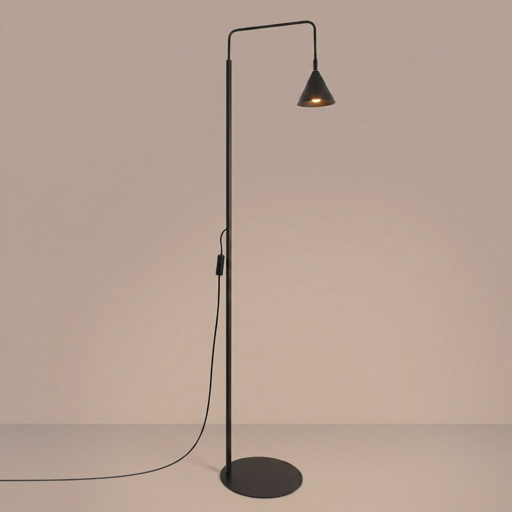 Lampadaire Nox cône acier noir E14, vue 3