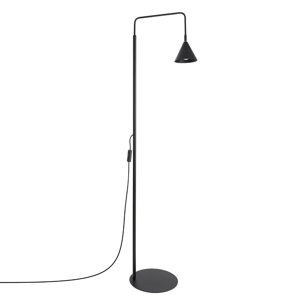 Lampadaire Nox cône acier noir E14