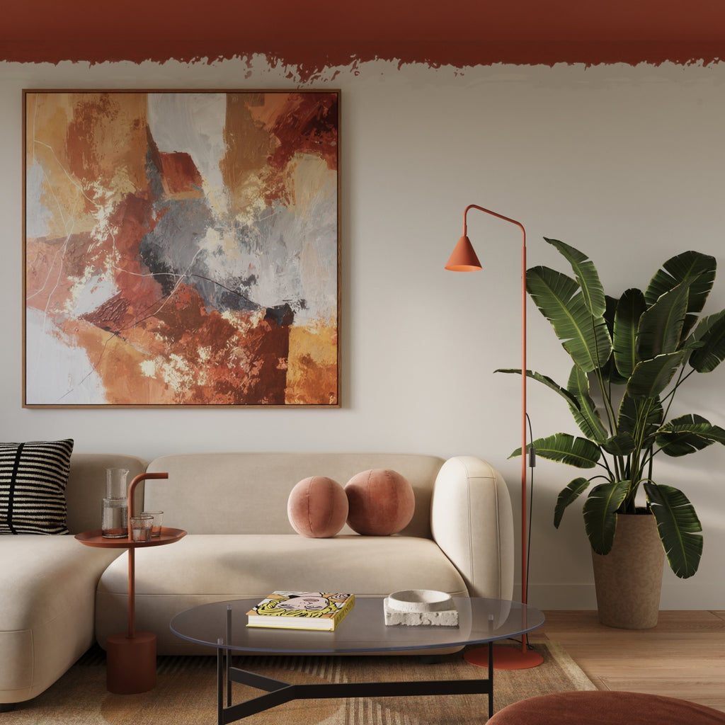 Lampadaire Nox cône acier rouge ocre E14, vue 13