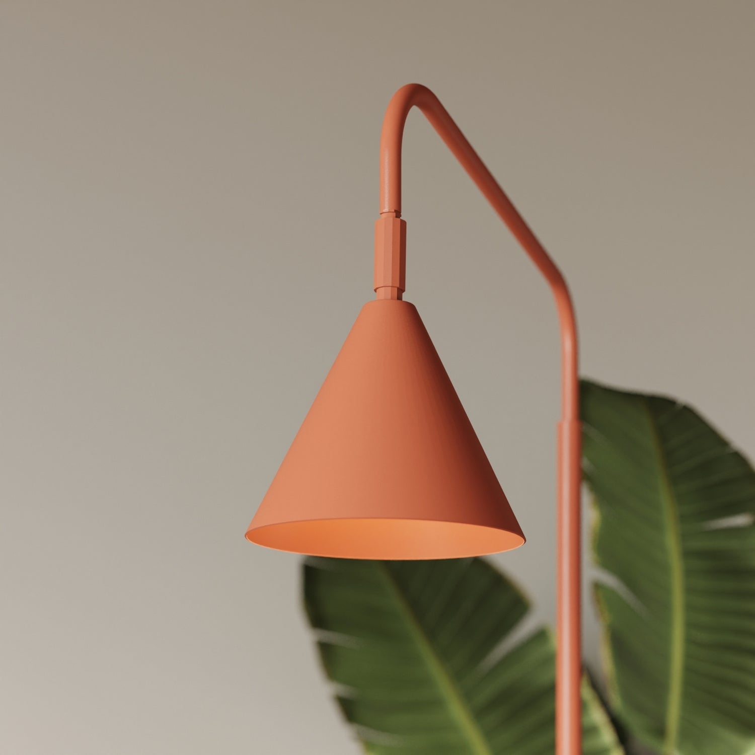 Lampadaire Nox cône acier rouge ocre E14, vue 15