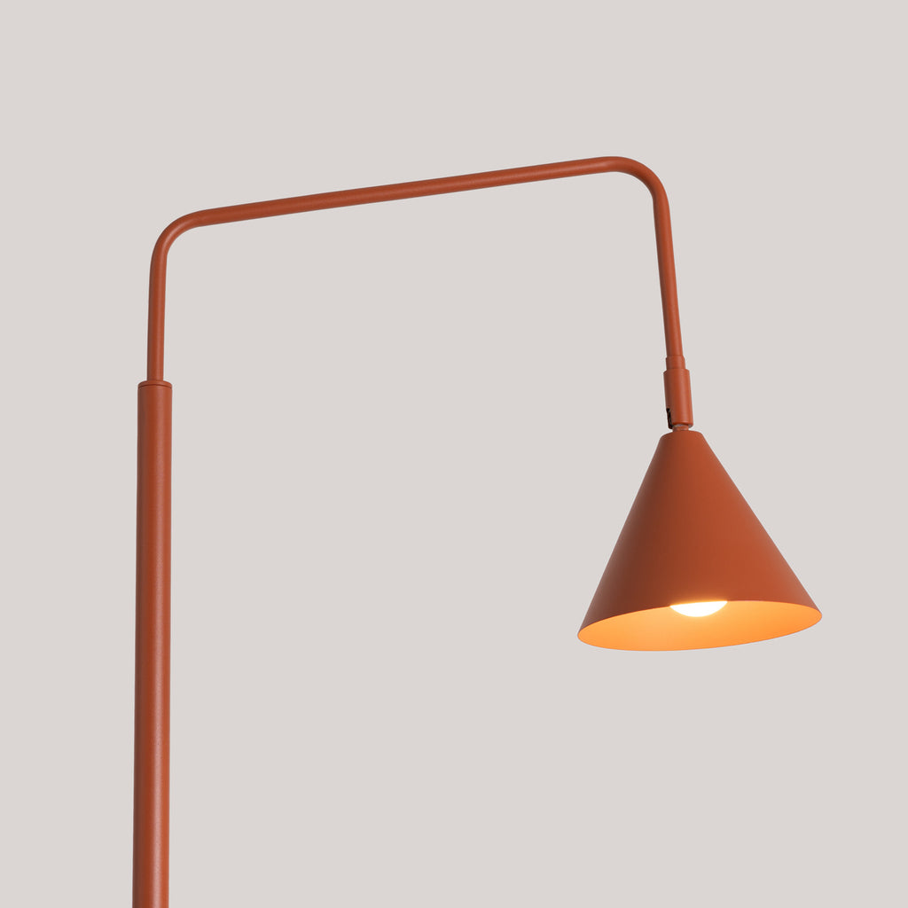 Lampadaire Nox cône acier rouge ocre E14, vue 4