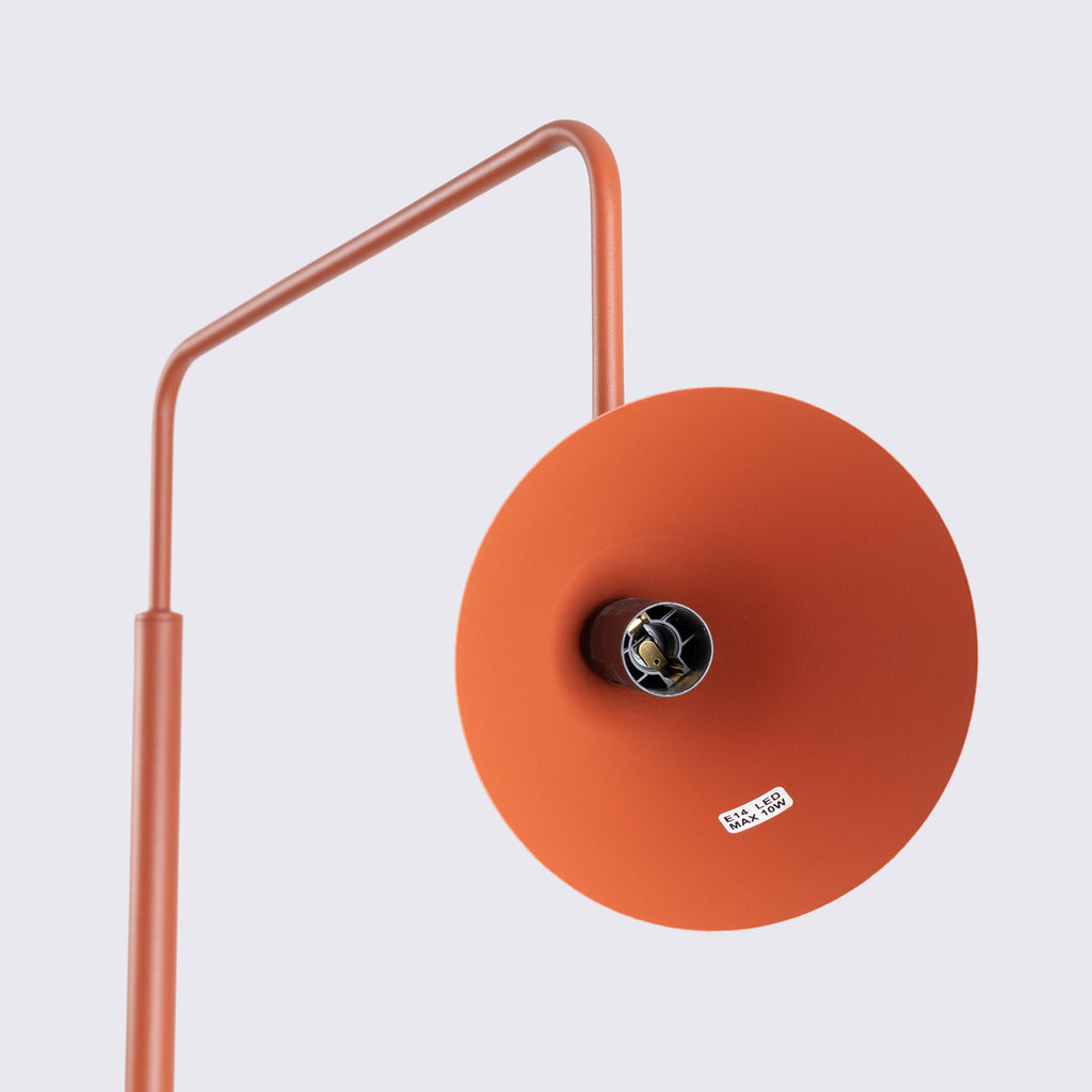 Lampadaire Nox cône acier rouge ocre E14, vue 7