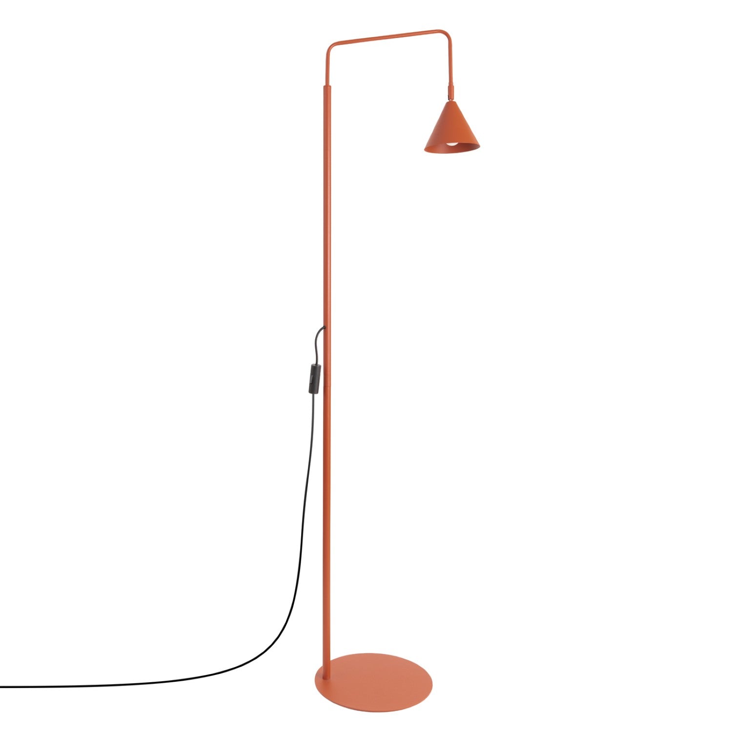 Lampadaire Nox cône acier rouge ocre E14