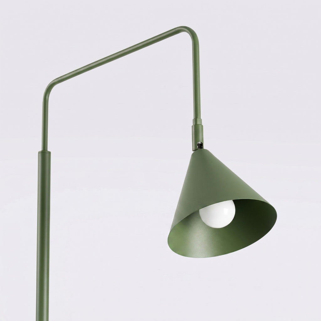 Lampadaire Nox cône acier vert olive E14, vue 5