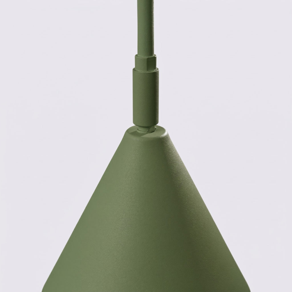 Lampadaire Nox cône acier vert olive E14, vue 6