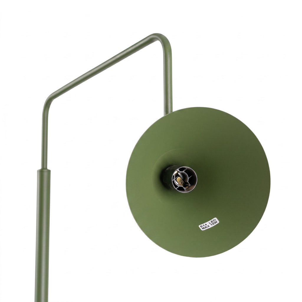Lampadaire Nox cône acier vert olive E14, vue 7