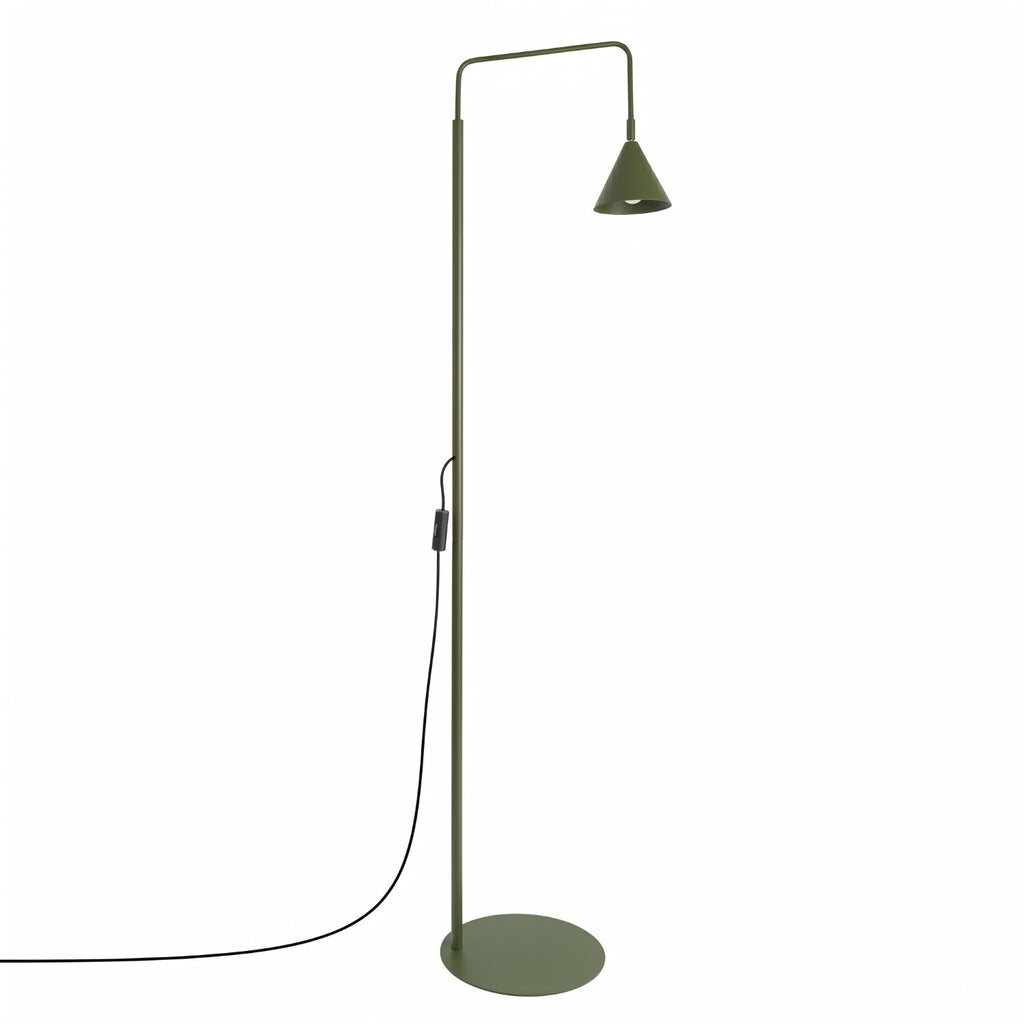 Lampadaire Nox cône acier vert olive E14
