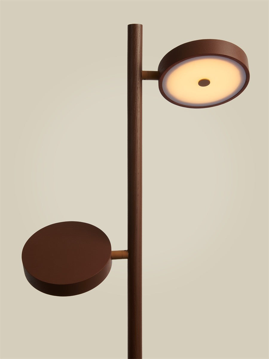 Lampadaire Okinawa frêne 2 abat-jours brun, vue 4