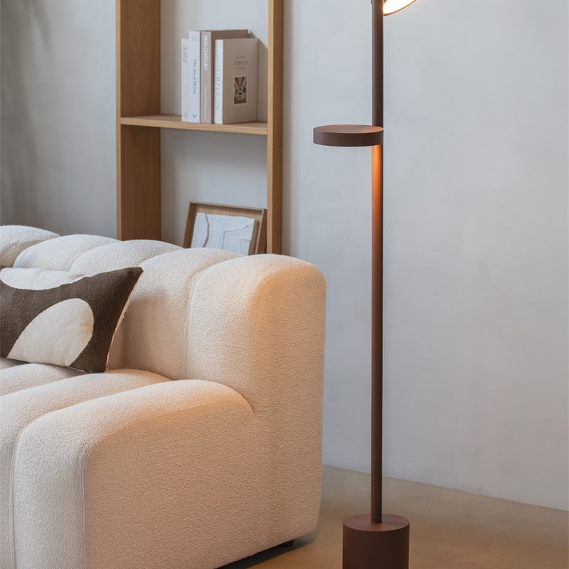 Dimensions Lampadaire Okinawa frêne 2 abat-jours brun